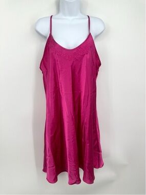 Vintage Y2K Pink Camisole Slip Mini Dress Size 18 Plus Size Whimsical